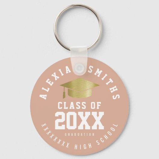 Grad Dusty Rose Schlüsselanhänger mit Name und Kla (Rückseite)