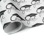 Grad Elegant Black Graduation Cap Geschenkpapier (Rolleneckpunkt)
