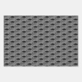 Grad Elegant Black Graduation Caps Skript Geschenkpapier Set (Vorderseite 3)