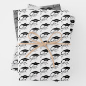 Grad Elegant Black Graduation Caps Skript Geschenkpapier Set (Beispiel)