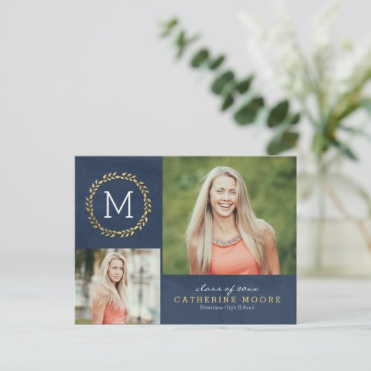 Grad ErstBEARBEITBARER Abschluss Postkarte (Stehend Vorderseite)