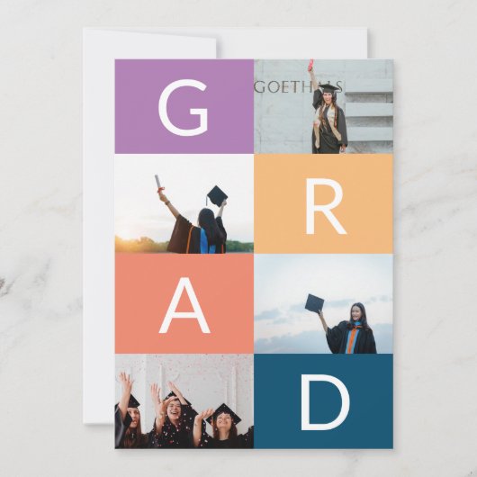 GRAD FARBBLOCKS MULTI-Foto-Abschluss Ankündigung (Vorderseite)