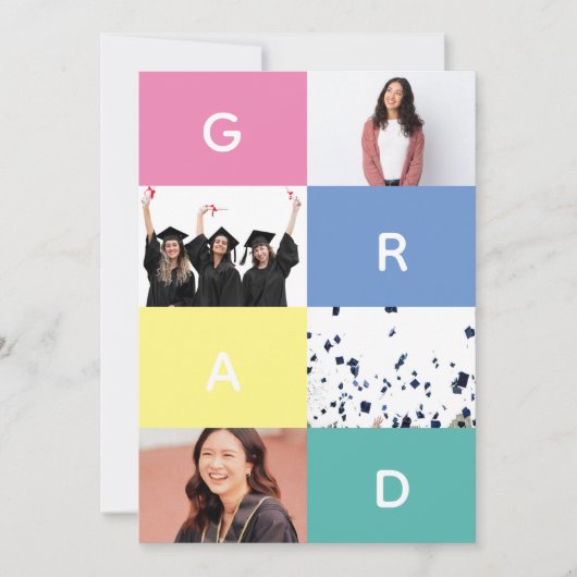 GRAD FARBBLOCKS MULTI-Foto-Abschluss Ankündigung (Vorderseite)