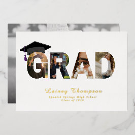 GRAD Foil Typography 4 Image Graduation  Folieneinladung
