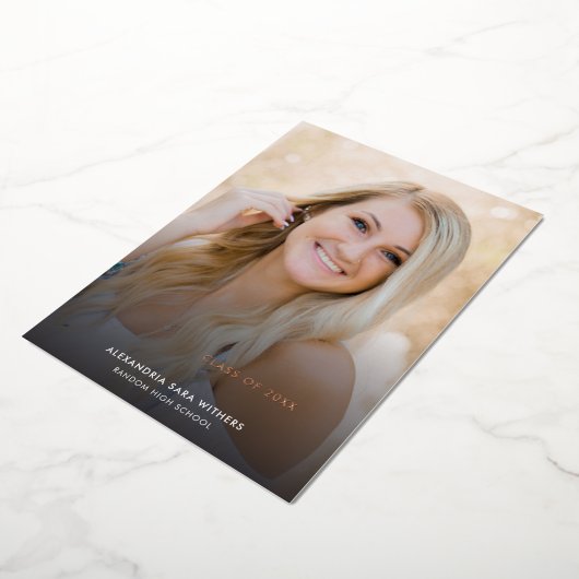 Grad Foto 2024 Rose Gold Abschluss Ankündigung (Gedreht)