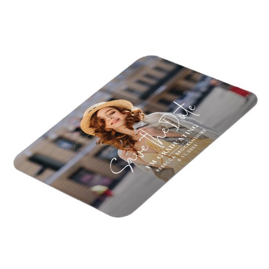 Grad Foto Abschluss 2025 Save the Date Magnet (Linke Seite)