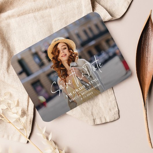 Grad Foto Abschluss 2025 Save the Date Magnet