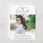 Grad Foto Abschluss Ankündigung Trendy Blue (Vorderseite)