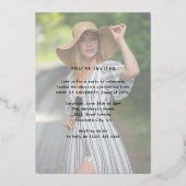 GRAD Foto Abschluss Rose Goldene Fohlen Einladung (Rückseite)