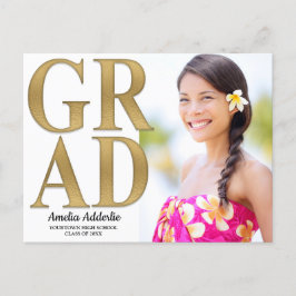 Grad Foto Ankündigung Einladung White Gold