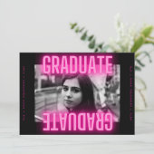 Grad Foto Ankündigung: Stilvolle Neon Pink Ankündigung (Stehend Vorderseite)