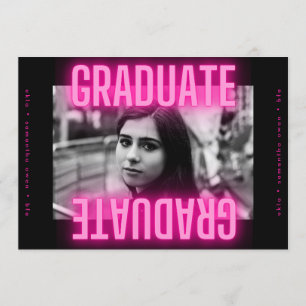 Grad Foto Ankündigung: Stilvolle Neon Pink Ankündigung