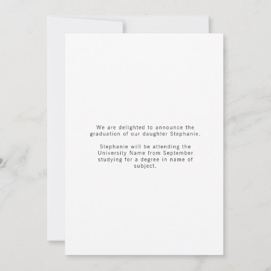 Grad Foto Cap Motif Lila Gelb 2022 Abschluss Ankündigung (Rückseite)