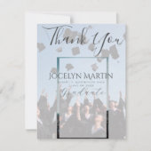 Grad Foto Cap Toss Border Danke Postcard Karte (Vorderseite)