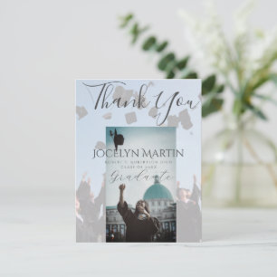 Grad Foto Cap Toss Border Danke Postcard Karte