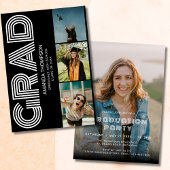 Grad Foto Collage Black Gold Abschluss Einladung