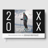 Grad Foto Custom Year Moderne Muster Abschluss Gästebuch (Vorderseite)