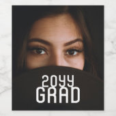 Grad Foto Date Abschluss Einfache moderne Schrift Weinetikett (Einzelnes Label)