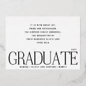 Grad Foto Foil Folieneinladung (Rückseite)