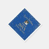 Grad Foto Gold Confetti Graduation Party Blue Serviette (Ecke)