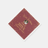 Grad Foto Gold Confetti Graduation Party Burgund Serviette (Ecke)