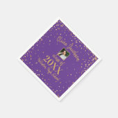 Grad Foto, Gold Confetti, Graduierungspartei Lila Serviette (Ecke)