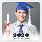 Grad Foto Modern Quadratischer Aufkleber (Vorderseite)