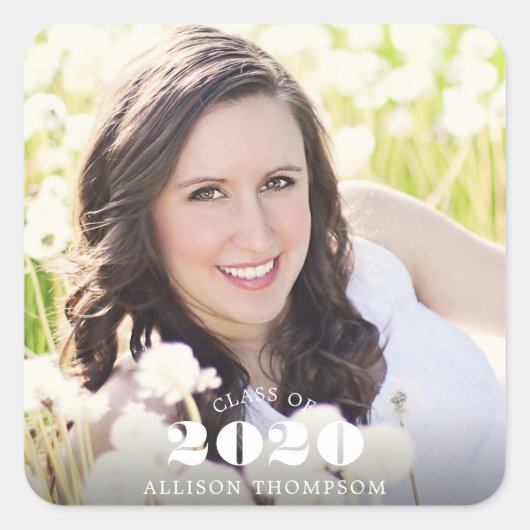 Grad Foto Modern Quadratischer Aufkleber (Vorderseite)