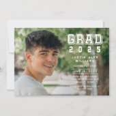 Grad Foto Moderner Abschluss Einladung (Vorderseite)