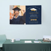 Grad Foto Navy Blue Abschluss 2025 Banner (Messeveranstaltung)