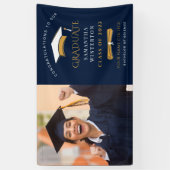 Grad Foto Navy Blue Abschluss 2025 Banner (Vertikal)