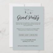 GRAD Foto Party Grün Grau Einladung (Rückseite)