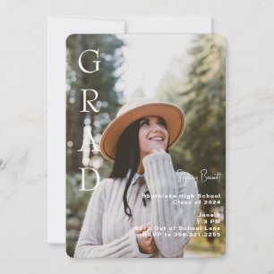 Grad Foto Rounded Graduation Party Einladung