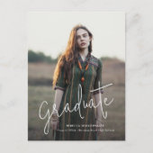 Grad Foto Script Abschluss Ankündigungspostkarte (Vorderseite)