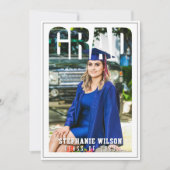 Grad Foto White Abschluss Ankündigung (Vorderseite)