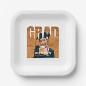 Grad Foto White Abschluss Pappteller (Vorderseite)