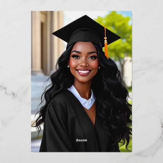 GRAD Fotocollage Graduation Party Folieneinladung (Rückseite)