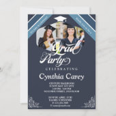 Grad-Fotocollage-Graduierungsparty Einladung (Vorderseite)