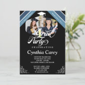 Grad-Fotocollage-Graduierungsparty Einladung (Stehend Vorderseite)