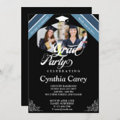 Grad-Fotocollage-Graduierungsparty Einladung (Vorne/Hinten)