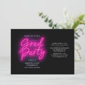 Grad Fotos Pink 2025 Abitur Party Einladung (Stehend Vorderseite)