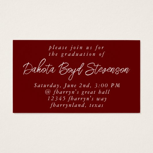 Grad gestrichen | Ankündigung des Abschlusses Red (Rückseite)