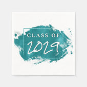 Grad gestrichen | Aquamariner Spritzer Pinselstric Serviette (Vorderseite)