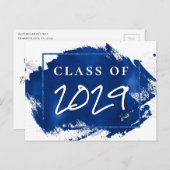 Grad gestrichen | Blue Spritzer Brushstroke Party Einladungspostkarte (Vorne/Hinten)