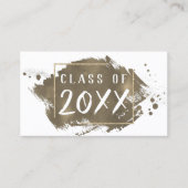 Grad gestrichen | Gold Sepia Spritzer Pinselstrich Telefonnummerkarte (Vorderseite)