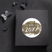 Grad gestrichen | Goldener Spritzer Pinselstrich Runder Aufkleber