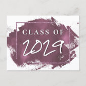 Grad gestrichen | Mauve Pink Splash Smudge Abschlu Einladungspostkarte (Vorderseite)