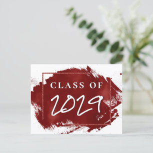 Grad gestrichen   Roter Spritzer Pinselstrich Part Einladungspostkarte