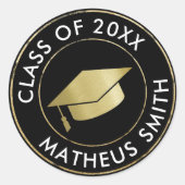 Grad Gevor Black Runder Aufkleber (Vorderseite)