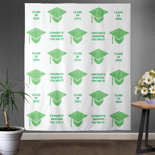 Grad Glam Green Cap Chic Party Selfie Foto Stand Wandteppich